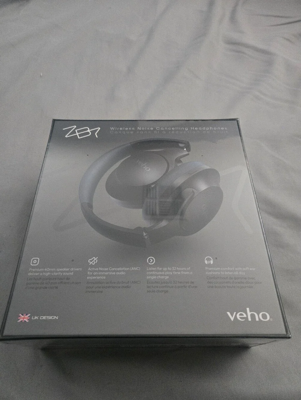 Veho ZB7 Wireless Noise Cancelling Headphones - Black